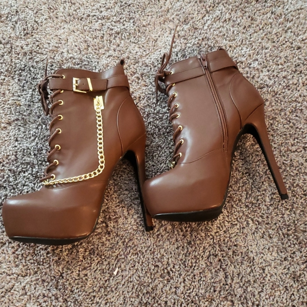 Stiletto Brown Booties